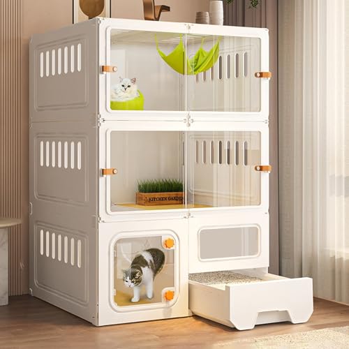 Pgkog katzenkäfig, katzengehege, Katzenkäfige für Den Innenbereich mit Katzentoilette, Schiebetür-Design für Einfache Sicht, Abgebildetes Zubehör Nicht Im Lieferumfang Enthalten, Geeignet für 1–4 Ka Pgkog katzenkäfig, katzengehege, Katzenkäfige für Den Innenbereich mit Katzentoilette, Schiebetür-Design für Einfache Sicht, Abgebildetes Zubehör Nicht Im Lieferumfang Enthalten, Geeignet für 1–4 Ka von Pgkog