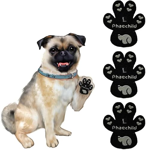 Phaechild Hundepfotenschutz für ältere Hunde auf heißem Gehweg, bietet Traktion, damit sie nicht auf glatten Böden verrutschen, 12 Sets - 48 Pads, Schwarz, L Phaechild Hundepfotenschutz für ältere Hunde auf heißem Gehweg, bietet Traktion, damit sie nicht auf glatten Böden verrutschen, 12 Sets - 48 Pads, Schwarz, L von Phaechild