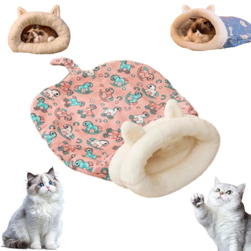Gemütliches Haustiernest für Katzen und kleine Hunde, ultraweiches, halbgeschlossenes Bett für 360° Wärme und Sicherheit, niedliches Cartoon-Design (verbessertes Rosa, 35,6 x 45,7 cm (für kleine Gemütliches Haustiernest für Katzen und kleine Hunde, ultraweiches, halbgeschlossenes Bett für 360° Wärme und Sicherheit, niedliches Cartoon-Design (verbessertes Rosa, 35,6 x 45,7 cm (für kleine von Phaqetre
