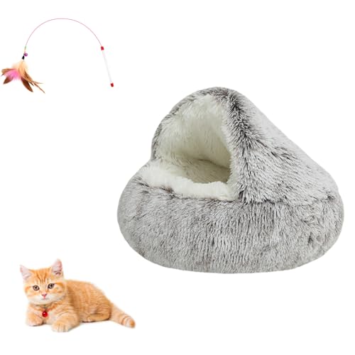 Olvys Cocoon Hundebett, gemütliches Kokonbett für Hunde, Kokon-Haustierbett für Hunde mit Höhle, rundes Katzenbett, Haustiermatratze, Plüsch und waschbar (Kaffee, 120 cm) von Phaqetre