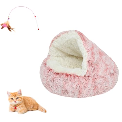 Olvys Cocoon Hundebett, gemütliches Kokonbett für Hunde, Kokon-Haustierbett für Hunde mit Höhle, rundes Katzenbett, Haustiermatratze, Plüsch und waschbar (Rosa, 120 cm) von Phaqetre