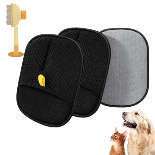 Phaqetre Yomi Tierhaarentferner-Handschuh – wiederverwendbare elektrostatische Fellpflege-Handschuhe für Hunde und Katzen, doppelseitige Tierhaarbürste für Couch, Teppich, Möbel, Bett, Kleidung Phaqetre Yomi Tierhaarentferner-Handschuh – wiederverwendbare elektrostatische Fellpflege-Handschuhe für Hunde und Katzen, doppelseitige Tierhaarbürste für Couch, Teppich, Möbel, Bett, Kleidung von Phaqetre