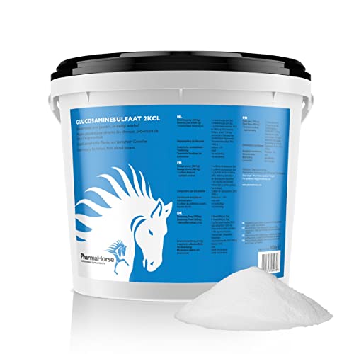 PharmaHorse Glucosamin Sulfat 2KLC | 100% frei von Zuckerzusätzen | 100% reines Glucosamin Sulfat | Dopingfrei | 3000 Gramm von PharmaHorse