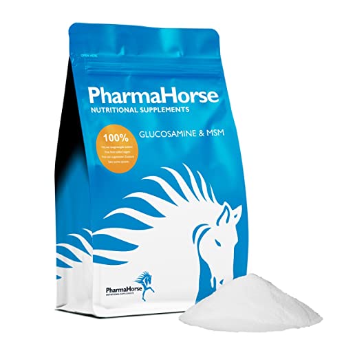 PharmaHorse Glucosamin & MSM | ausgewogene Mischung | 100% dopingfrei | Humanqualität | 100% frei von Zuckerzusätzen | 1000 Gramm von PharmaHorse