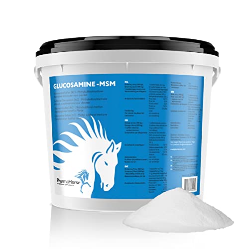 PharmaHorse Glucosamin & MSM | ausgewogene Mischung | 100% dopingfrei | Humanqualität | 100% frei von Zuckerzusätzen | 3000 Gramm von PharmaHorse