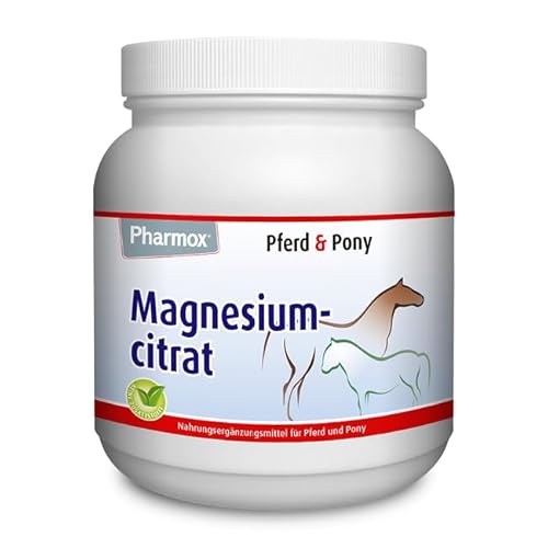 Pharmox Pferd & Pony Magnesiumcitrat (500 Gramm Pulver) - 100% aus reinem Magnesium ohne Zusätze - Hochdosiert - Ist gut für die Muskelfunktion - Für den Erhalt starker Knochen von Pharmox