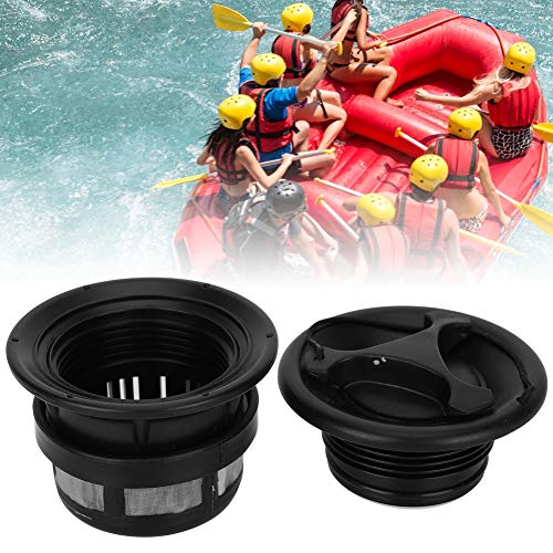 3PCS Ausgewogenes Luftventil Sicherheit für aufblasbare Boote, einfach zu installieren und zu entfernen, Geeignet für Kajak, PVC Material (Schwarz, Grau) (BLACK) von Phefop