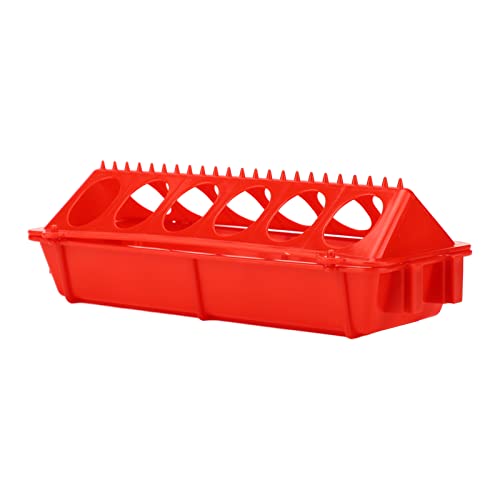 Futterstation für Geflügel, mit Klappdeckel, rot, kein Durcheinander, mit 20 Löchern für Hühner, Entenvögel Futterstation für Geflügel, mit Klappdeckel, rot, kein Durcheinander, mit 20 Löchern für Hühner, Entenvögel von Phefop