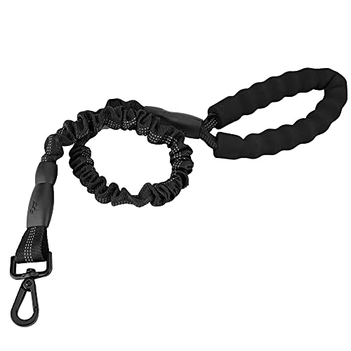 Phefop 3.28ft Elastic Dog -Leine Bequeme Griff -Wanderungstraining Leine für Starke Kontrolle, Ideal für das Training, Rot (Black) von Phefop