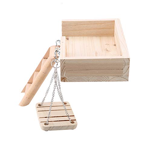 Phefop 3pcs Hölzerne Hamster Crawling Ladder Swing Platform Set, Robuste und Einfache Installation Spielzeug für Hamsterübung, Holzspielzeugset Phefop 3pcs Hölzerne Hamster Crawling Ladder Swing Platform Set, Robuste und Einfache Installation Spielzeug für Hamsterübung, Holzspielzeugset von Phefop