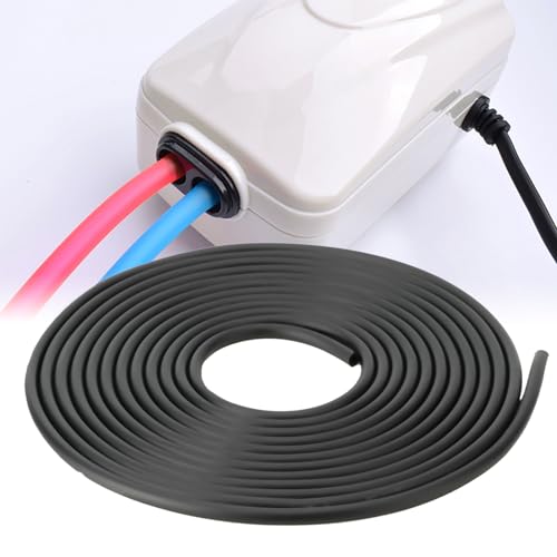 Phefop 5m Aquarium Airline-Schlauch, Weicher Silikonfischtanksauerstoffschlauch, Flexibler und Kink-resistenter Luftpumpenrohr für Süßwasser- und Salzwasser-Setups Mehrere Farben (Black) von Phefop