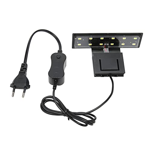 Phefop Fischbehälter Klemme auf LED -Licht, 12 LED -Perlen PVC -Material Super hellweiß Kleines Aquariumlicht für Wasserpflanzen Fischbehalten (EU -Stecker 220 V) von Phefop