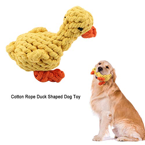 Phefop Gelbe Hundespielzeug Duck Form Baumwollseil Kauspielzeug für Zähnereinigen, Mahlen, Glückliche Hunde, 1PC Phefop Gelbe Hundespielzeug Duck Form Baumwollseil Kauspielzeug für Zähnereinigen, Mahlen, Glückliche Hunde, 1PC von Phefop