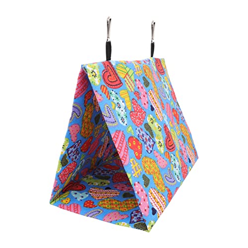 Phefop Hängematte für Bett, dreieckig, aus weichem Plüsch, Hängezelt für Vögel, mit Haken für Nymphensittiche (29 x 19 x 21 cm) von Phefop