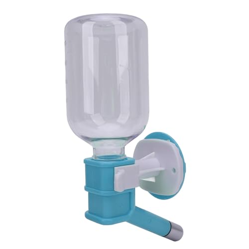 Phefop Hängende Wasserflasche für Haustiere 300 Ml Kapazität Edelstahlkugellager Käfig Wasserflasche für Hunde Katzen Meerschweinchen Kleine Tiere mit Hängenden Design (Blue) von Phefop
