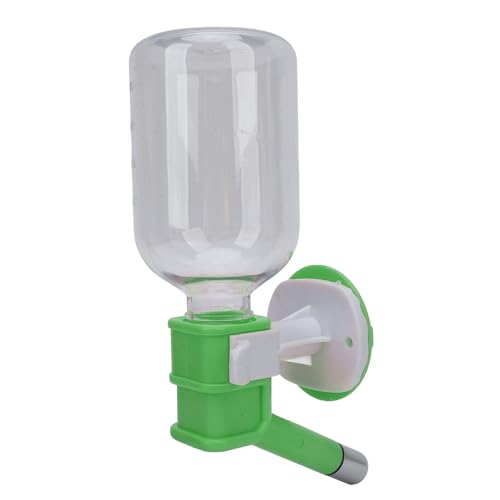Phefop Hängende Wasserflasche für Haustiere 300 Ml Kapazität Edelstahlkugellager Käfig Wasserflasche für Hunde Katzen Meerschweinchen Kleine Tiere mit Hängenden Design (Green) von Phefop