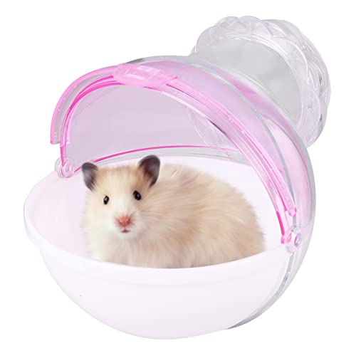 Phefop Hamster Toilette Durchscheinende Externe Badezimmerhaus für Meerschweinchenbad, Feste Installation, Geeignet für Bären, Acrylmaterial (Rosig) von Phefop