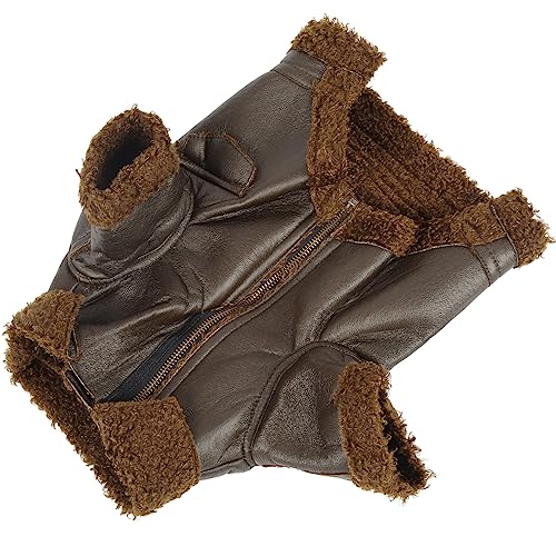 Phefop Hunde-Winter-Leder, bequem und modisch für kleine, mittelgroße Hunde und Katzen, winddichtes Material (L) von Phefop