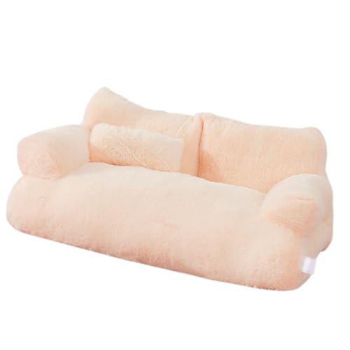 Phefop Katzensofa Flauschig und Weiches Katzensofa-Bett Süße Katzenbett-Couch mit Rutschem Stilvoller Katzenbett für Doppelseitige Innen (L) von Phefop