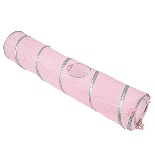 Phefop Klappbarer Katzentunnel mit Kugel und Loch, Tragbarer Katze Crinkle Tunnel Spielzeug, Stahldrahtkatze Katzenspielzeug - Zufallstyp, Ideal, um Ihre Katze Unterhalten zu Lassen (Rosig) von Phefop