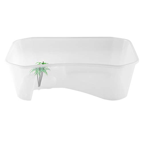 Phefop Offenes Top -Mini -Fisch -Aquarium mit Einer Ackplattform, Plastikmaterial, Tragbarem Transparentem Terrariumbehälter, für Schildkröten, Reptilien, Hamster (weiß) (White) von Phefop
