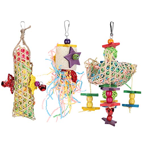 Phefop Papageien Sepak Takraw -Spielzeug mit 3pcs Rattan Papiervogel -Hänge Käfigspielzeug, Vogelkauspielzeug für Papageien Spielen Phefop Papageien Sepak Takraw -Spielzeug mit 3pcs Rattan Papiervogel -Hänge Käfigspielzeug, Vogelkauspielzeug für Papageien Spielen von Phefop