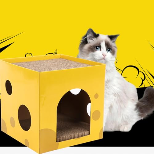 Phefop Pfotengesitze Katzenkratzhause Langlebige Pappe Käseform Katzenkratzer Hütte Zum Ruhemieren für Katzenliebhaber Phefop Pfotengesitze Katzenkratzhause Langlebige Pappe Käseform Katzenkratzer Hütte Zum Ruhemieren für Katzenliebhaber von Phefop
