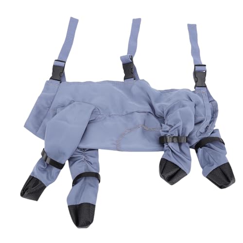 Phefop Verstellbare Hundestiefel Hunde Regen Hosen Wassersicher Hunde Leggings Staubsicher mit Weichem Oxford -Stoff für Gehen Im Freien Laufen (S) von Phefop