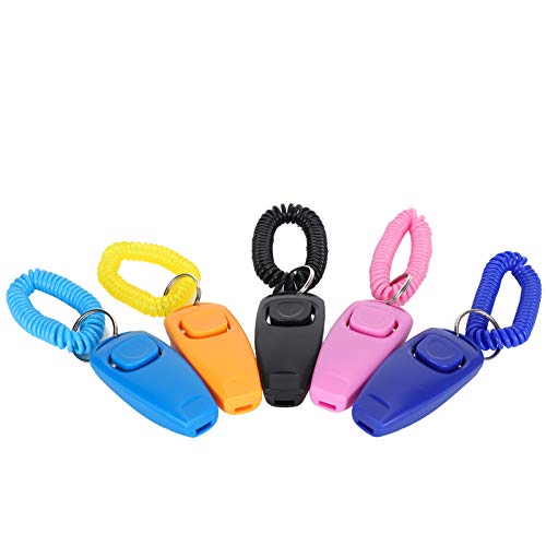 Phefop Vielseitiger Haustraining-Pfeife 2-in-1-Handheld-Sounder und Hochfrequentes Pfeifen für Effektives Hundeverhaltenstraining, Pink/Schwarz/Blau/Orange/Hellblau von Phefop