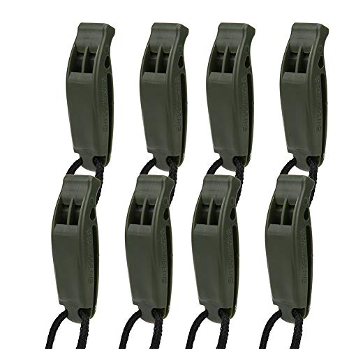 Phefop Wassersport -Notfallüberleben Outdoor Doppelfrequenz Pfeife für Camping -Wandboots 8pcs Plastikschleife (Green) von Phefop
