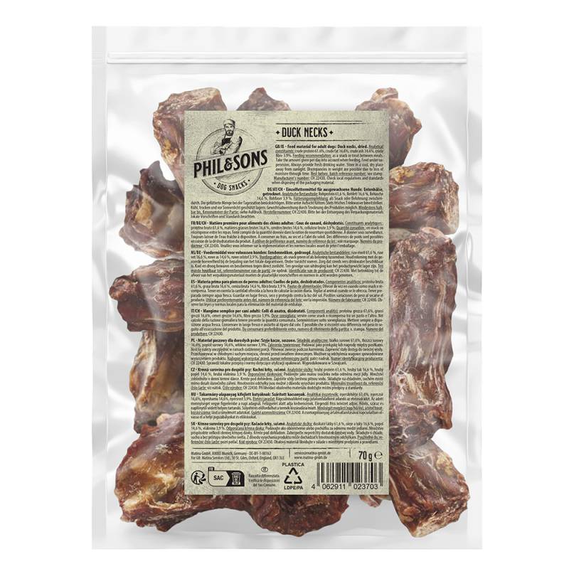 Phil & Sons Entenhälse - Sparpaket: 420 g (6 x 70 g) von Phil & Sons