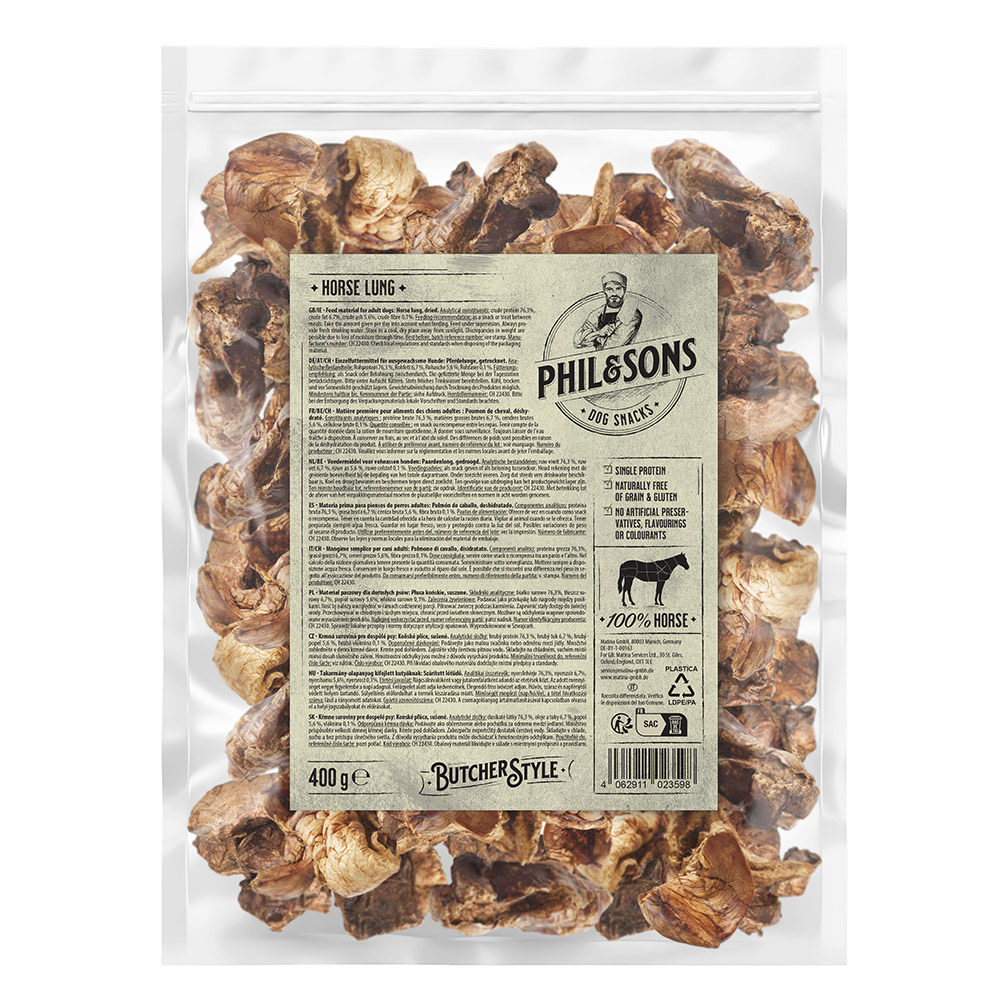 Phil & Sons Pferdelunge - Sparpaket: 5 x 400 g Phil & Sons Pferdelunge - Sparpaket: 5 x 400 g von Phil & Sons