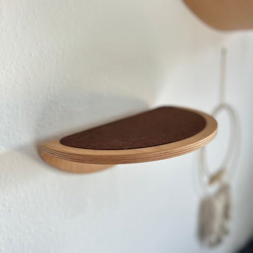 Phinias Place Katzenstufe, Gebogene Wandmontierte Klettermöbel, 30 x 20 cm, Natur Buche von Phinias-Place