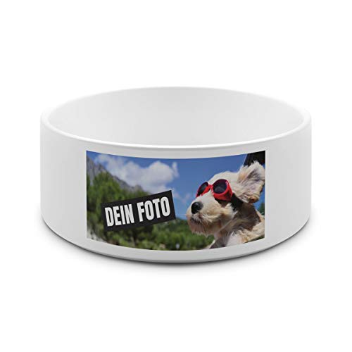 PhotoFancy® – Futternapf mit Foto selbst gestalten – Keramik Napf mit Foto Personalisieren und Bedrucken – für Hunde und Katzen (Groß) von PhotoFancy