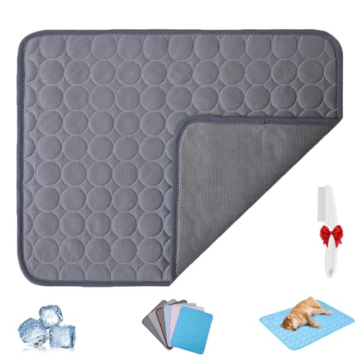 Nordseepfote Kühlmatte, Kühlmatte Hund Testsieger, Pfotenfrost Matte Für Katzen Hund, Selbstkühlende Kühlmatte Haustier, Waschbar Für Zuhause, Auto, Garten Oder Unterwegs (Dunkelgrau, XL) von Phqenzap