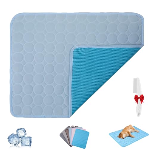 Nordseepfote Kühlmatte, Kühlmatte Hund Testsieger, Pfotenfrost Matte Für Katzen Hund, Selbstkühlende Kühlmatte Haustier, Waschbar Für Zuhause, Auto, Garten Oder Unterwegs (Hellblau, XXL) von Phqenzap