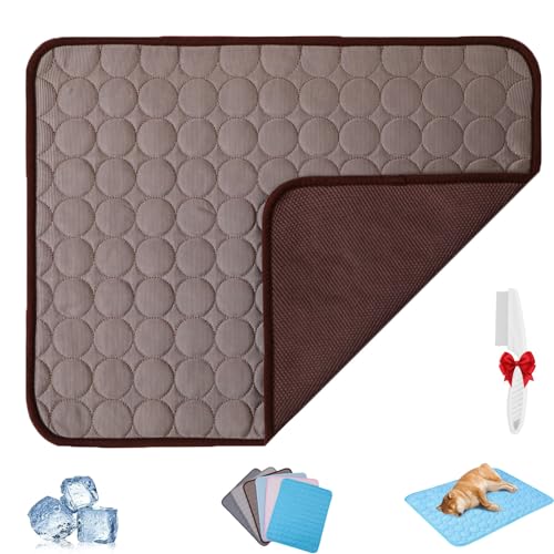 Nordseepfote Kühlmatte, Kühlmatte Hund Testsieger, Pfotenfrost Matte Für Katzen Hund, Selbstkühlende Kühlmatte Haustier, Waschbar Für Zuhause, Auto, Garten Oder Unterwegs (Kaffee, XXL) von Phqenzap