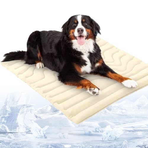 Phqenzap Nordseepfote Kühlmatte, Kühlmatte Hund Ohne, Rollbar & Waschbar – Beidseitig Nutzbares Hundekühlpad Für Auto, Garten & Reisen (Weiß, S: 40 x 50 cm (bis 8 kg)) von Phqenzap