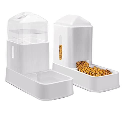 Piarktoy Futterspender und Wasserspender-Set, 2 Packungen, automatische Futterspender für Hunde, Schwerkraft-Futterspender für Haustiere, Piarktoy Futterspender und Wasserspender-Set, 2 Packungen, automatische Futterspender für Hunde, Schwerkraft-Futterspender für Haustiere, von Piarktoy