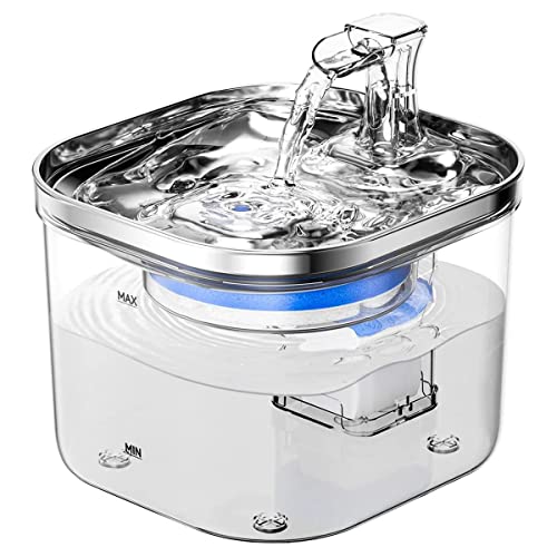 Piarktoy Wasser, 1,927.8 g/2L 304 Edelstahl Wasserschüssel, leiser elektrischer automatischer Haustierwasserspender von Piarktoy