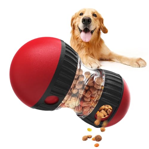 Piashow Hochwertiges Hundespielzeug, IQ Intelligenter Futterball für Hunde und Katzen Aller Größen und Altersstufen Leckerli Spielzeug Hunde Interaktives Hundespielzeug (Rot) von Piashow
