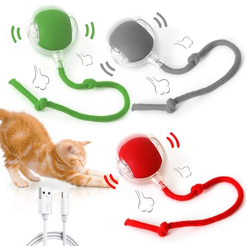 Piashow Interaktiver Spielball mit Schwanz, 3 PCS Interaktives Katzenball Spielzeug für Katzen, Interaktiver Ball Katze Katzenspielzeug Elektrisch, 360° Rolling Intelligentes Ball Piashow Interaktiver Spielball mit Schwanz, 3 PCS Interaktives Katzenball Spielzeug für Katzen, Interaktiver Ball Katze Katzenspielzeug Elektrisch, 360° Rolling Intelligentes Ball von Piashow