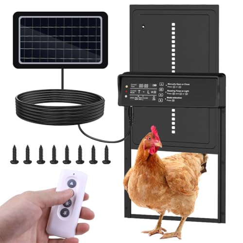 Aluminum Automatische Hühnerklappe Solar, Elektrische Hühnerklappe Automatisch mit Timer, LCD Display,Fernbedienung,Intelligenter Einklemmschutz,Lichtempfindlich, Hühnertür Automatisch für Hühnerstall Aluminum Automatische Hühnerklappe Solar, Elektrische Hühnerklappe Automatisch mit Timer, LCD Display,Fernbedienung,Intelligenter Einklemmschutz,Lichtempfindlich, Hühnertür Automatisch für Hühnerstall von Piashow
