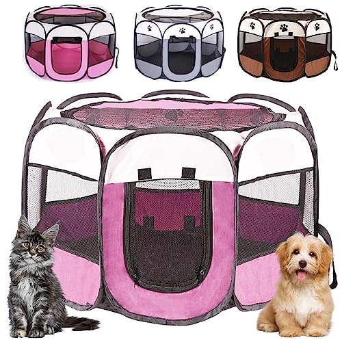 Welpenlaufstall Tierlaufstall Faltbar für Hunde, Welpenauslauf Oxford-Gewebe Hundehütte Wasserdichter Laufstall für Hunde Hasen Meerschweinchen Katzen für innern oder außen, 73x73x43cm Rosa Welpenlaufstall Tierlaufstall Faltbar für Hunde, Welpenauslauf Oxford-Gewebe Hundehütte Wasserdichter Laufstall für Hunde Hasen Meerschweinchen Katzen für innern oder außen, 73x73x43cm Rosa von Piashow