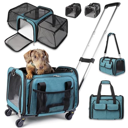 Rollende Hundetragetasche, Blau von Picea