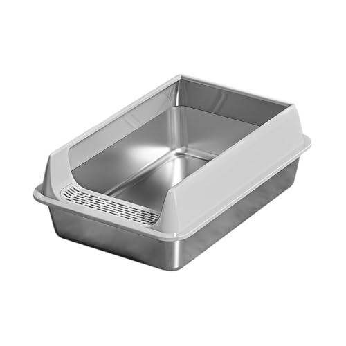 Piceioep Antisplash Katzen Abfallschale Mit Offenen Tops Designs Und Rutschfantem Boden des Untergebrauchs Kätzchen Toilette Leicht Zu Reinigen Halb Geschlossene Katzen Toilette von Piceioep