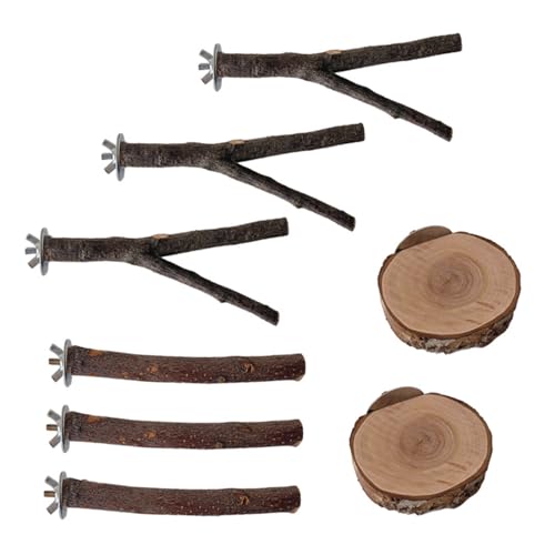 Vogel-Sitzstangen-Set mit Saugnapf für Fenster, Papageien, Duschstangen, Ständer für kleine bis mittelgroße Haustiere von Piceioep