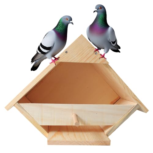 Wetterfester Nistkasten aus Zedernholz - Outdoor handgefertigtes Vogelhaus mit dreieckigem Eingang | Zieht Trauertauben an von Pickei
