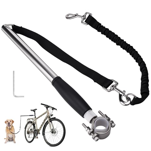 Hands Free Dog Bike – Stahl und schwarzer Griff – Hundefahrrad-Befestigung – einfache Installation und Entfernung – Leine für Trainer, Training, Joggen, Radfahren, Fahrradkurse und Outdoor – sicher von Pietenjoy