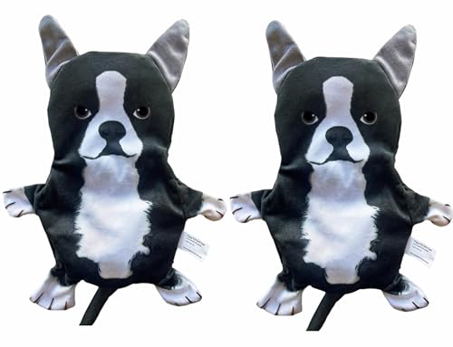 Piggy Poo and Crew Boston Terrier Quietschspielzeug für Hunde oder andere kleine Haustiere, 2 Stück von Piggy Poo and Crew